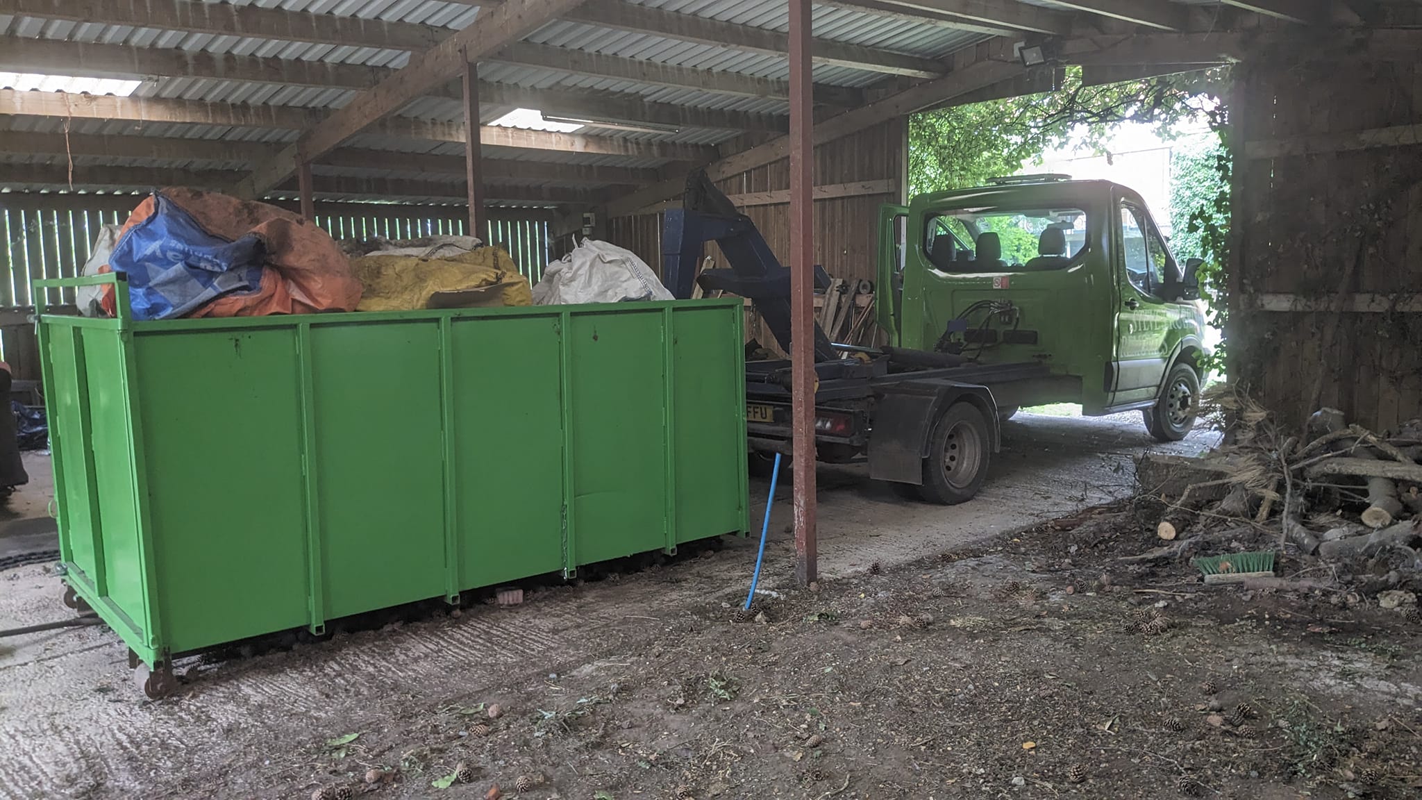 Steve's green bin being collected